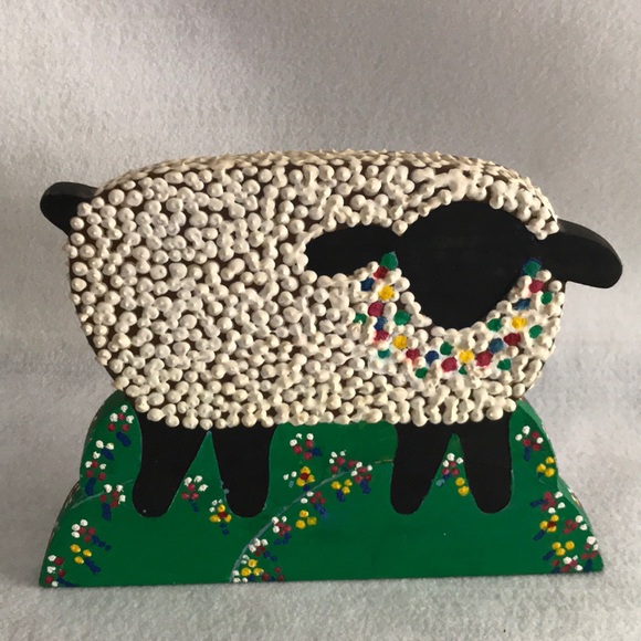 Wooden Lamb Doorstop Neiman Marcus Easter - Picture 2 of 8